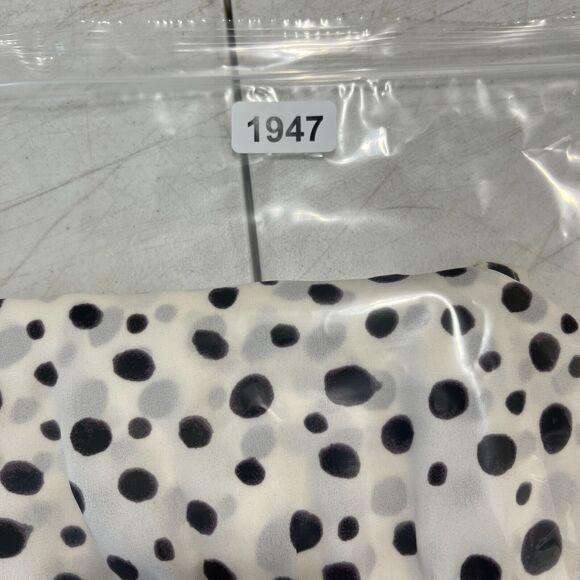 LOFT BLOUSE WOMENS SMALL WHITE V-NECK BIZ CAREER PROFESSIONAL LEOPARD PRINT - Picture 9 of 10